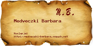 Medveczki Barbara névjegykártya